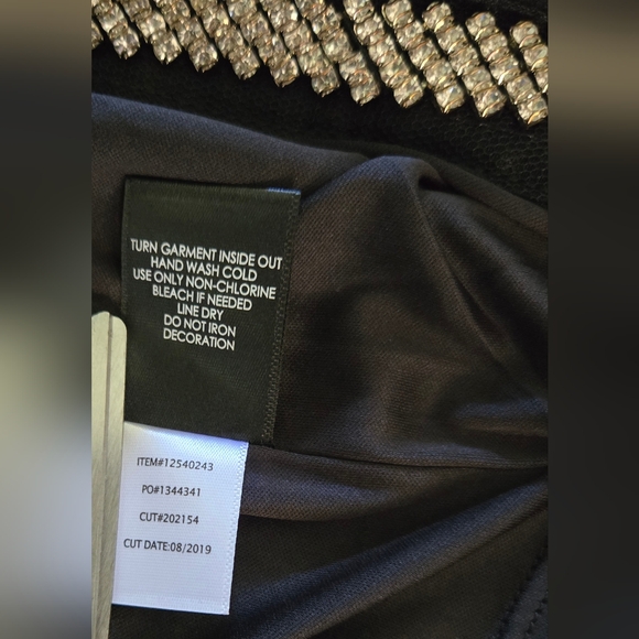 Torrid Black Crepe One-Shoulder Dress with Rhinestone Embellishments - Picture 9 of 10